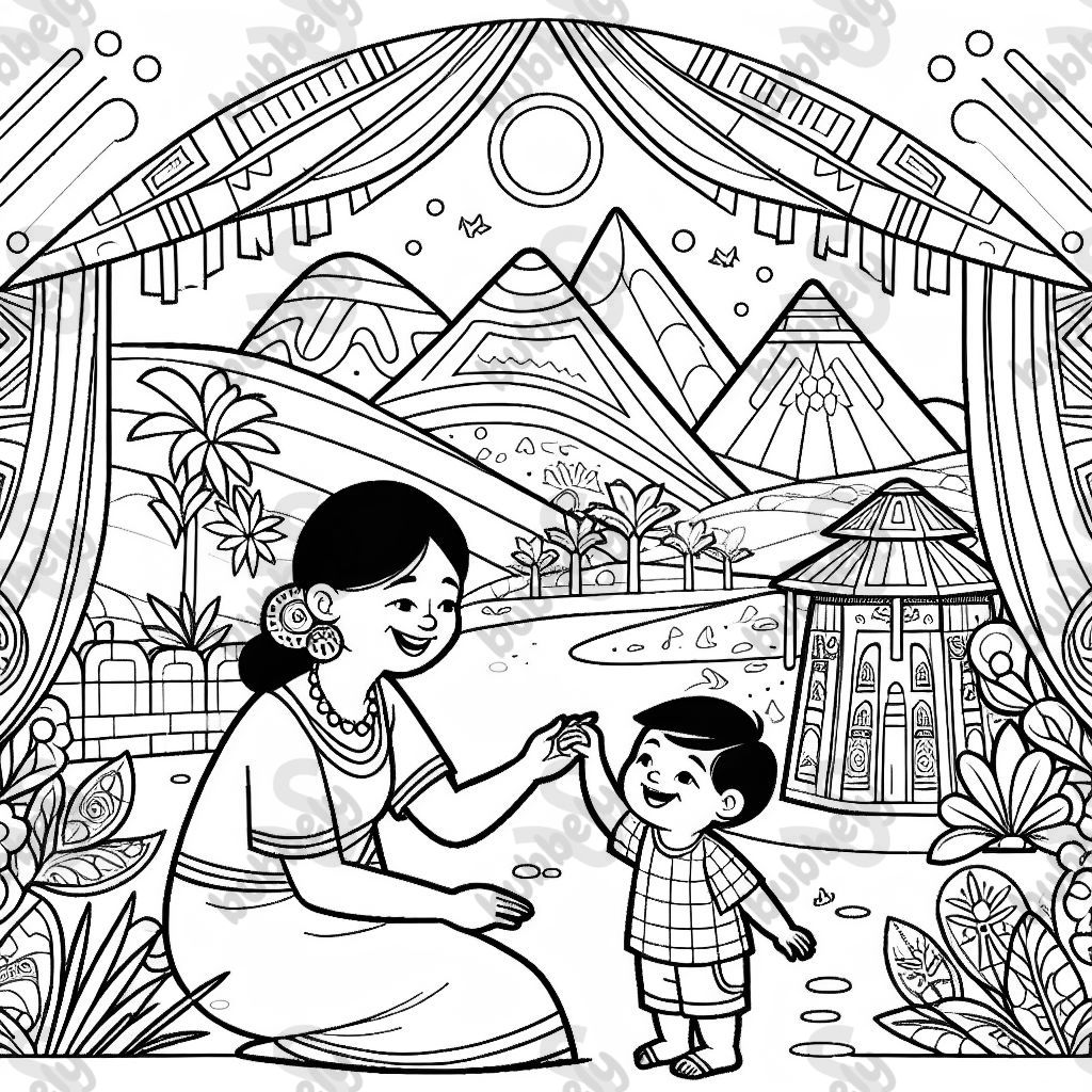 Latin American woman with child.