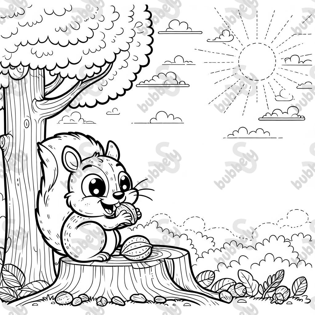 A squirrel eating nuts.