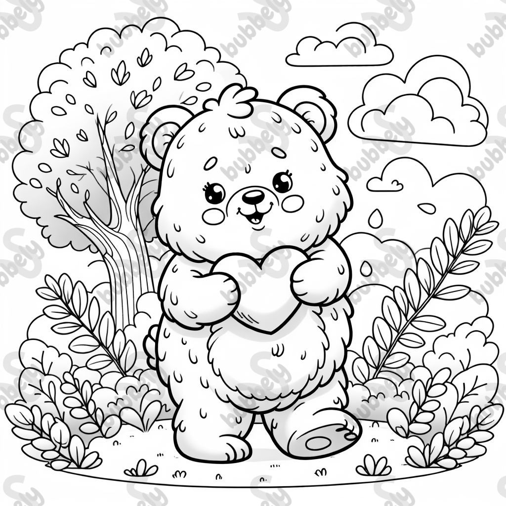 A bear with a heart in its hand A bear with a heart in its hand