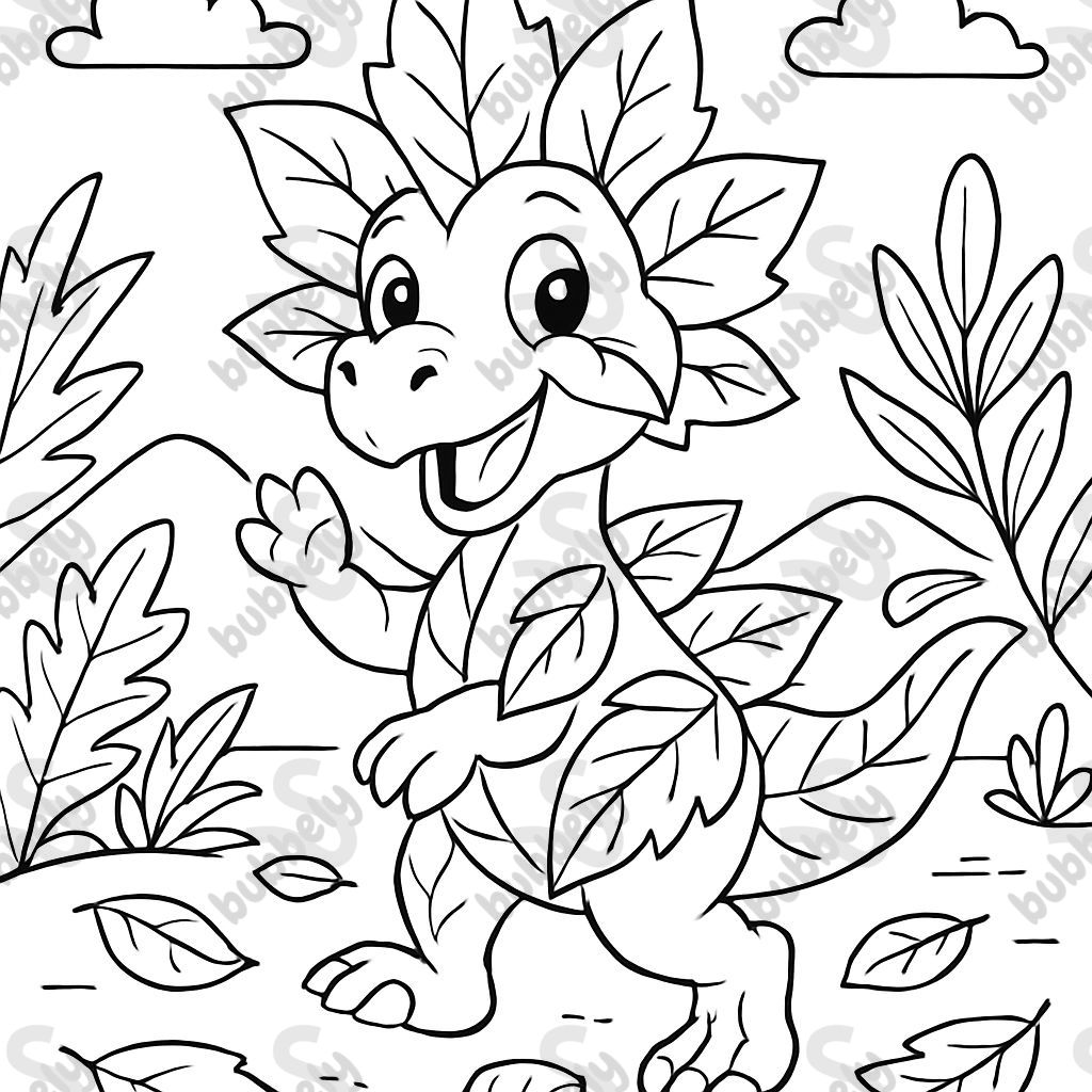 Dinosaur avec des feuilles