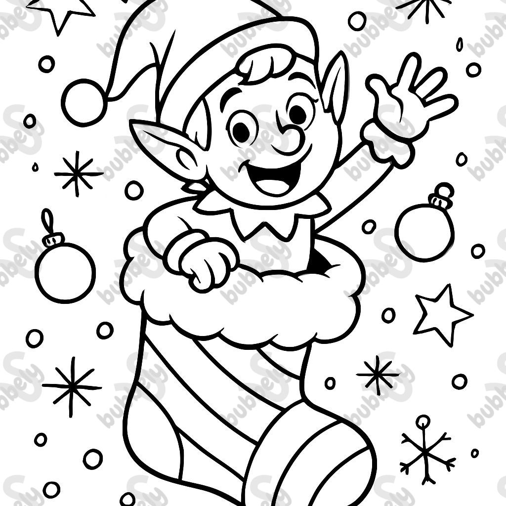 Elfe dans un bas de Noël Elfe dans un bas de Noël