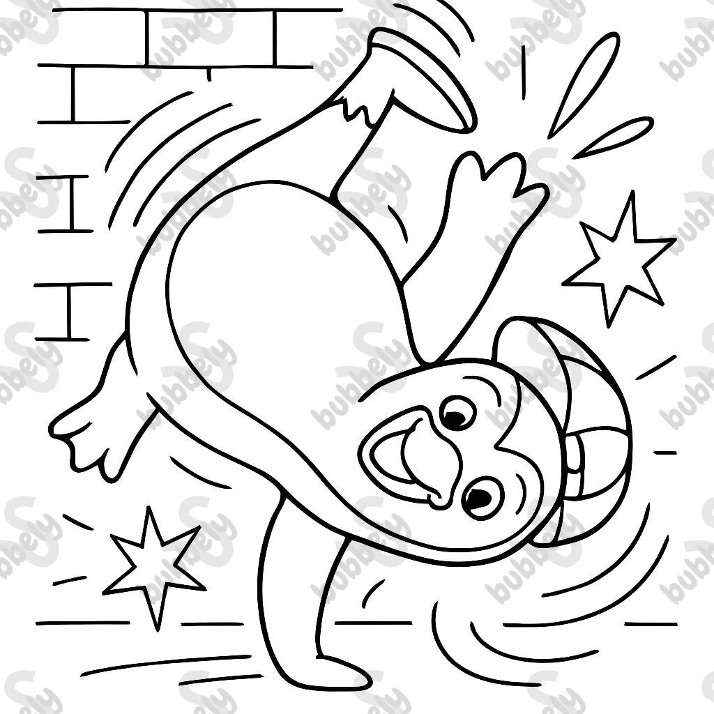 A penguin doing breakdance