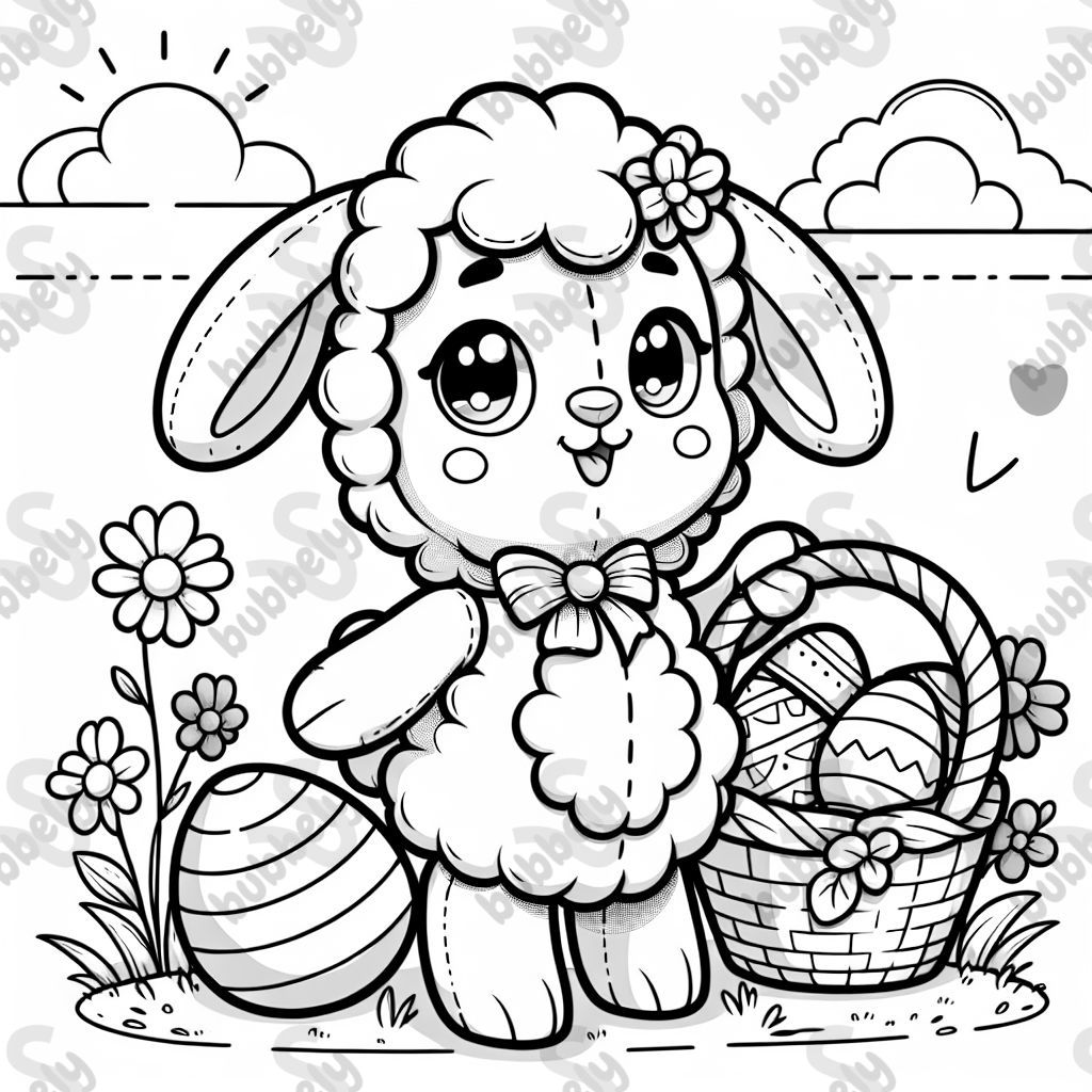 a lamb dressed as a easter bunny