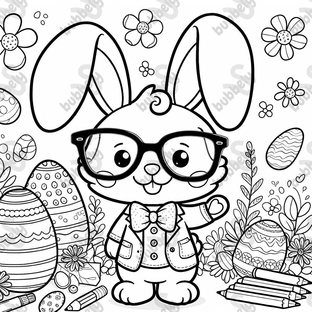 Easter bunny with glasses