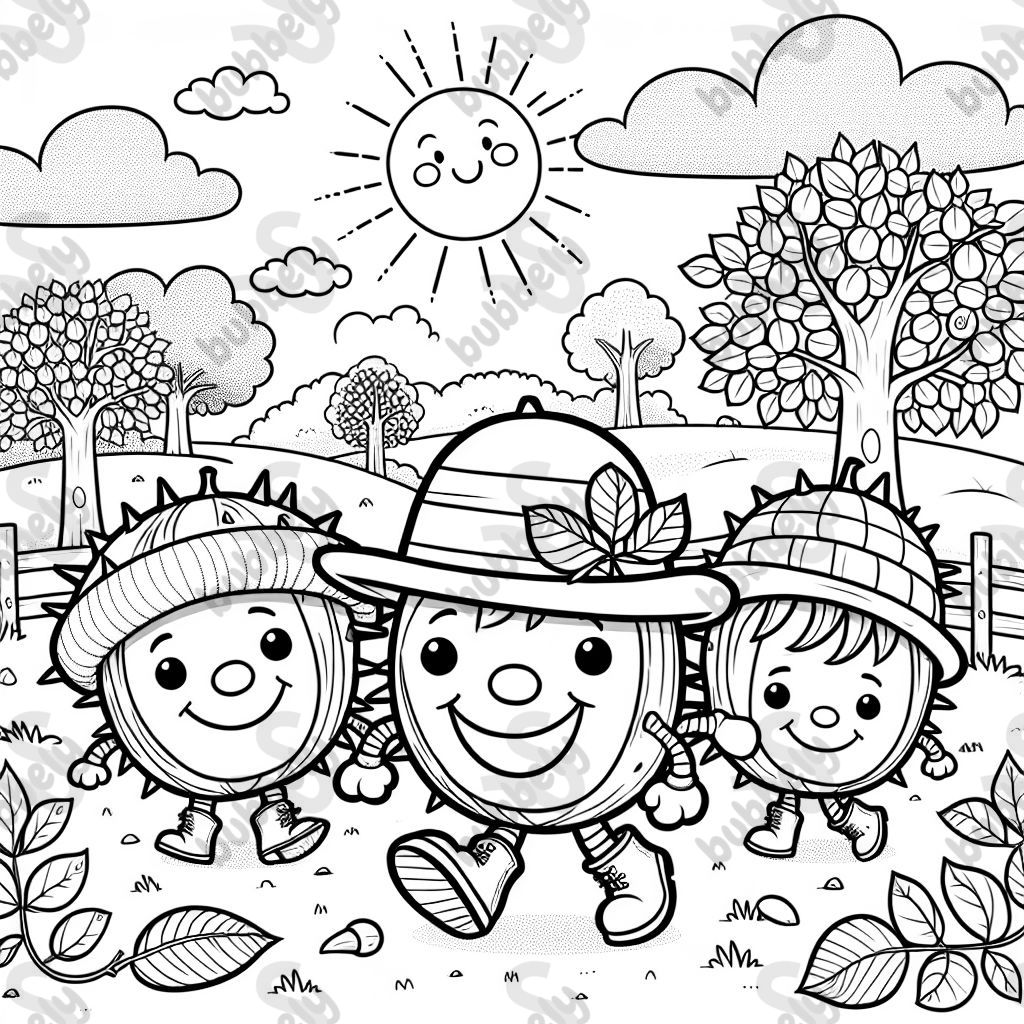 A chestnut man is a creative figure made from chestnuts and other natural materials. Perfect for children to craft and color.