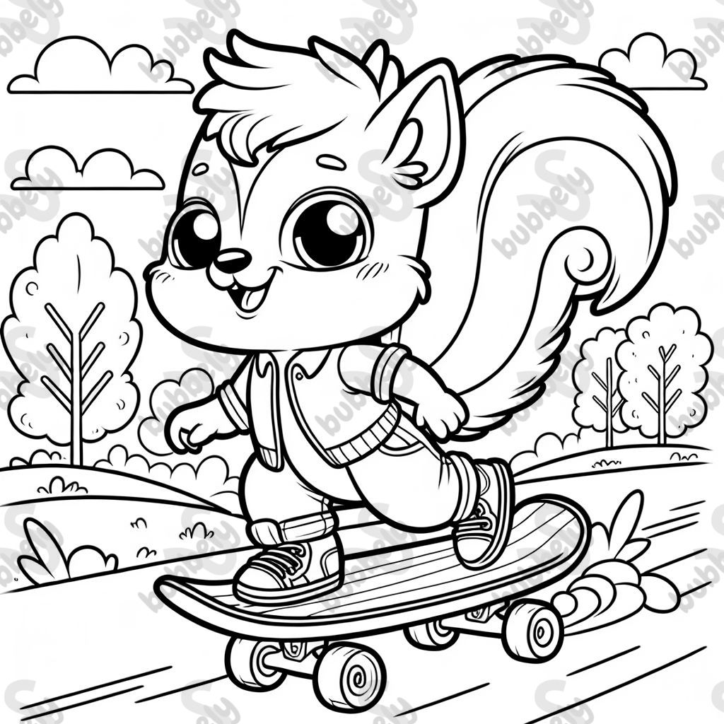 écureuil sur un skateboard écureuil sur un skateboard