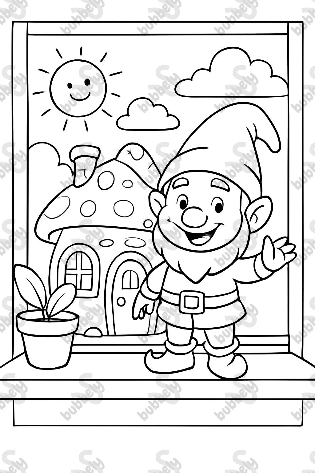 Gnome with his house on the windowsill