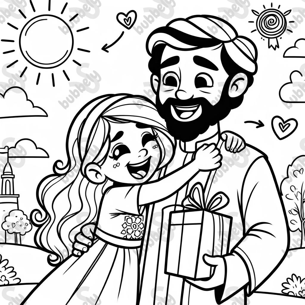 A girl loving her father on Father's Day. A girl loving her father on Father's Day.