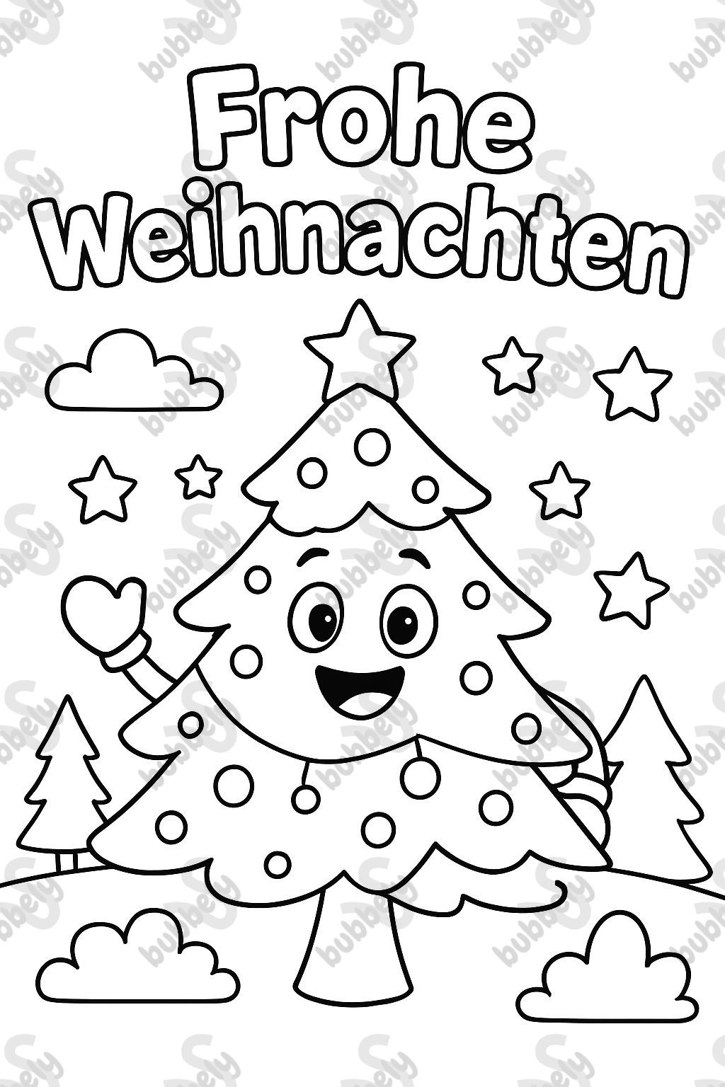 Sweet Christmas tree with the inscription "Merry Christmas"