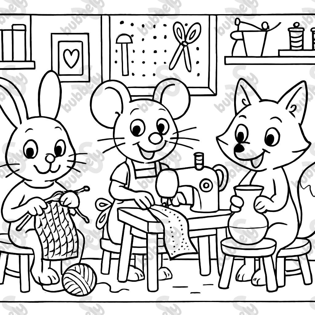 A makerspace for animals that knit, sew, and do pottery