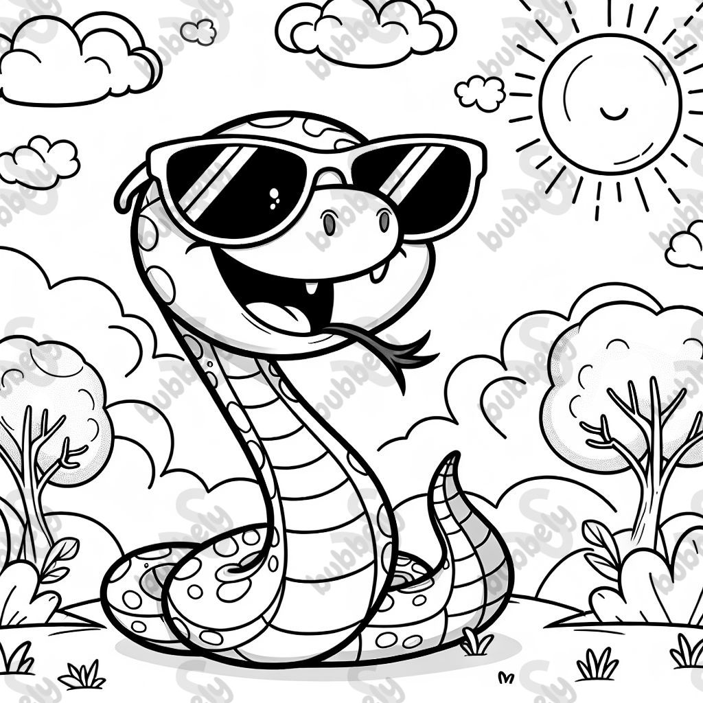 a snake with sunglasses