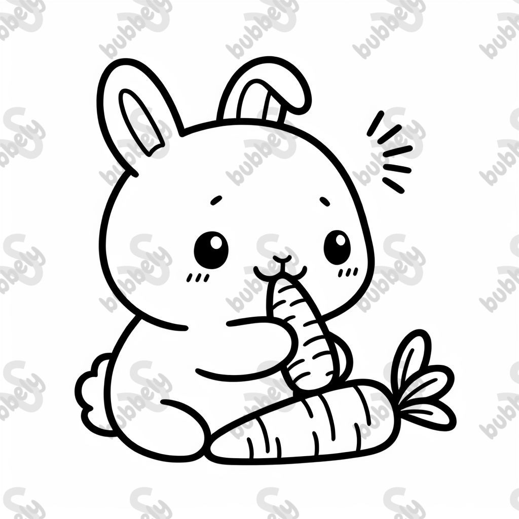 Süßer Hase der eine karotte isst