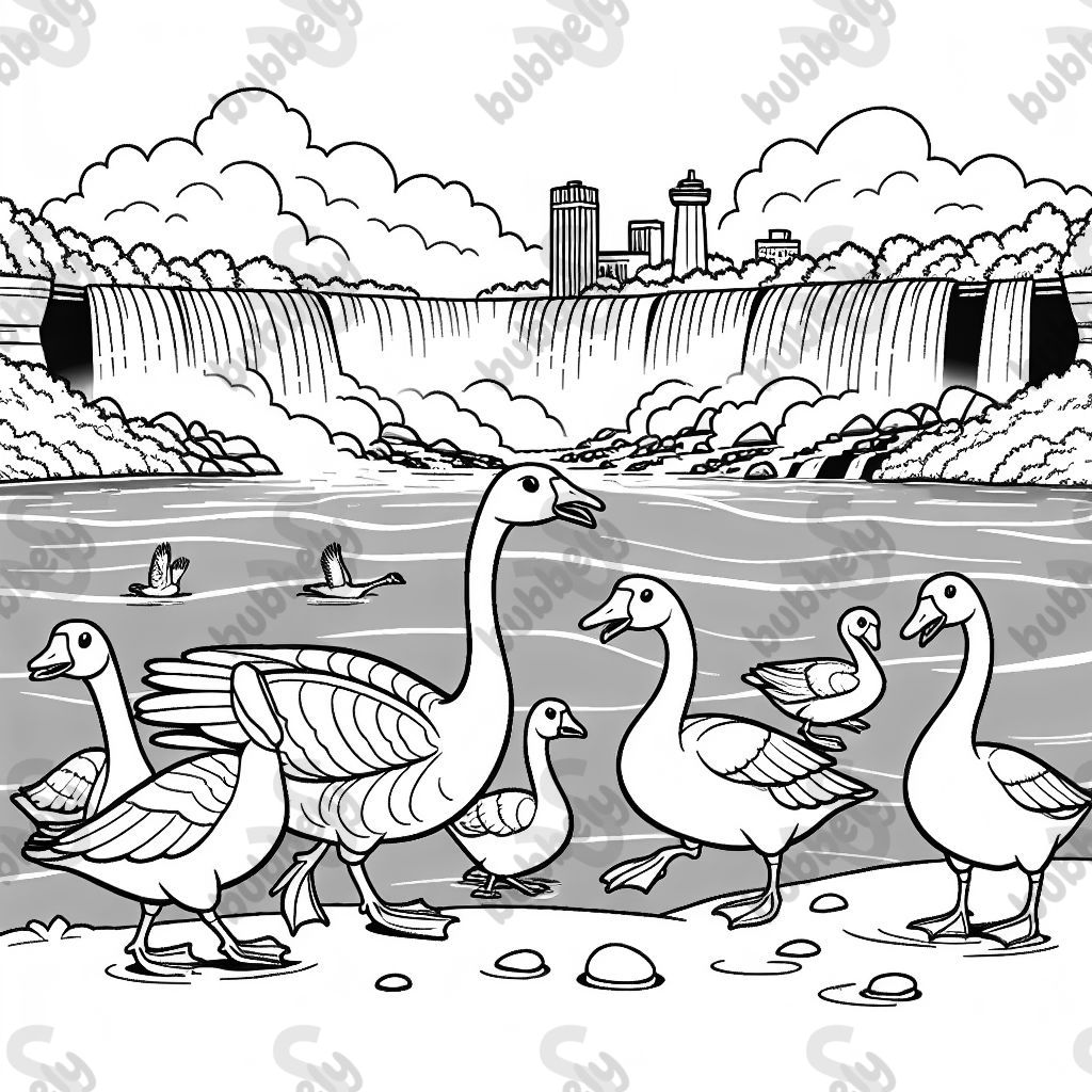 Des oies aux chutes du Niagara Des oies aux chutes du Niagara