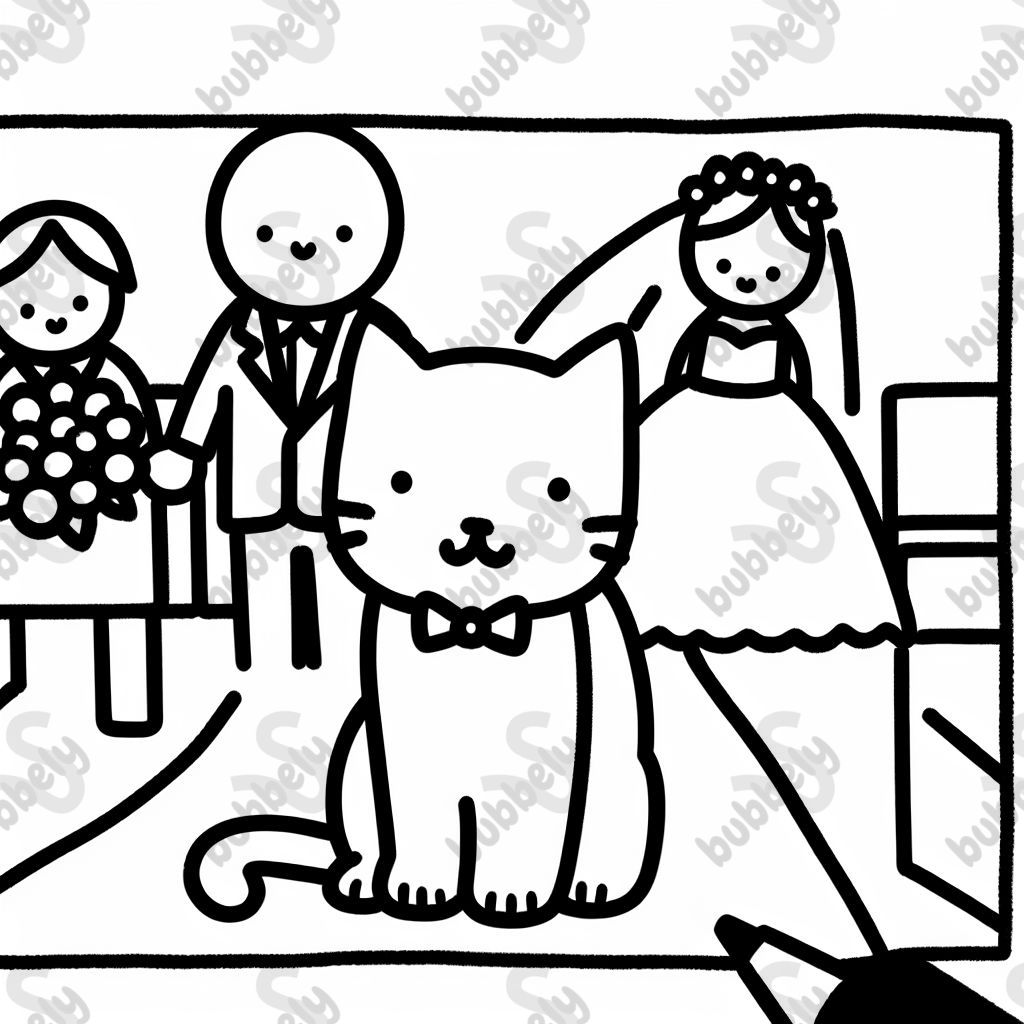 cat at a wedding
