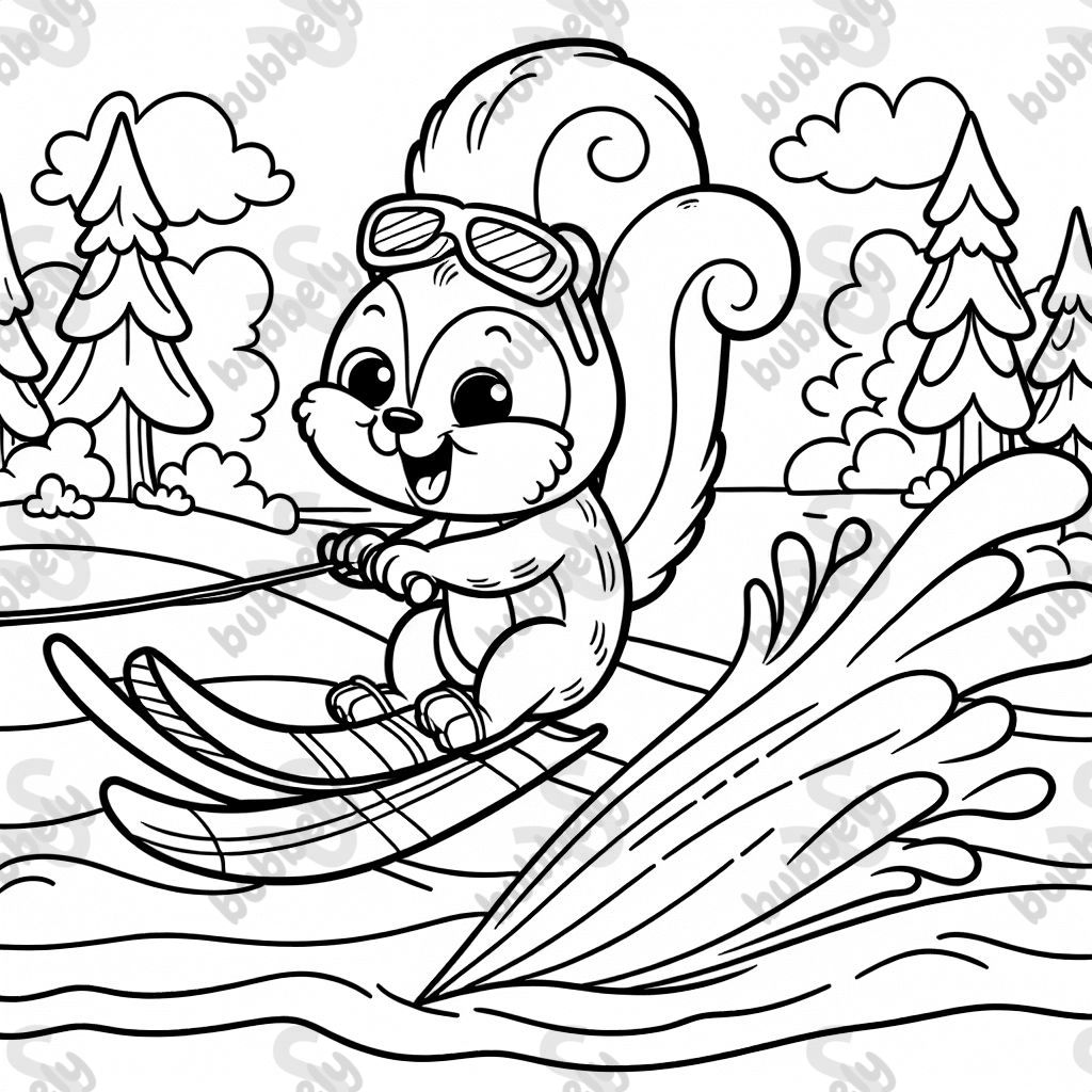 squirrel water skiing