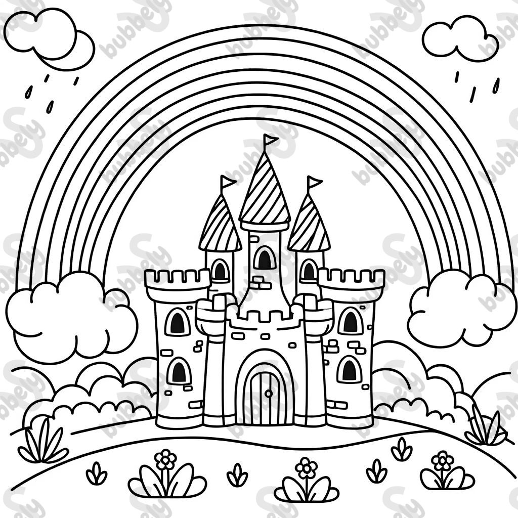 castle under a rainbow