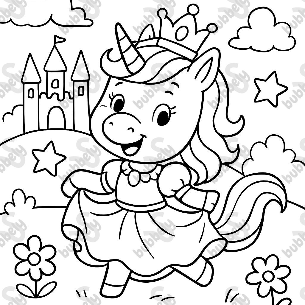 unicorn dressed as a princess