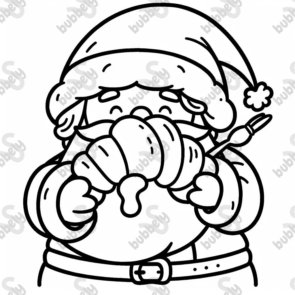 A croissant eating Santa Claus