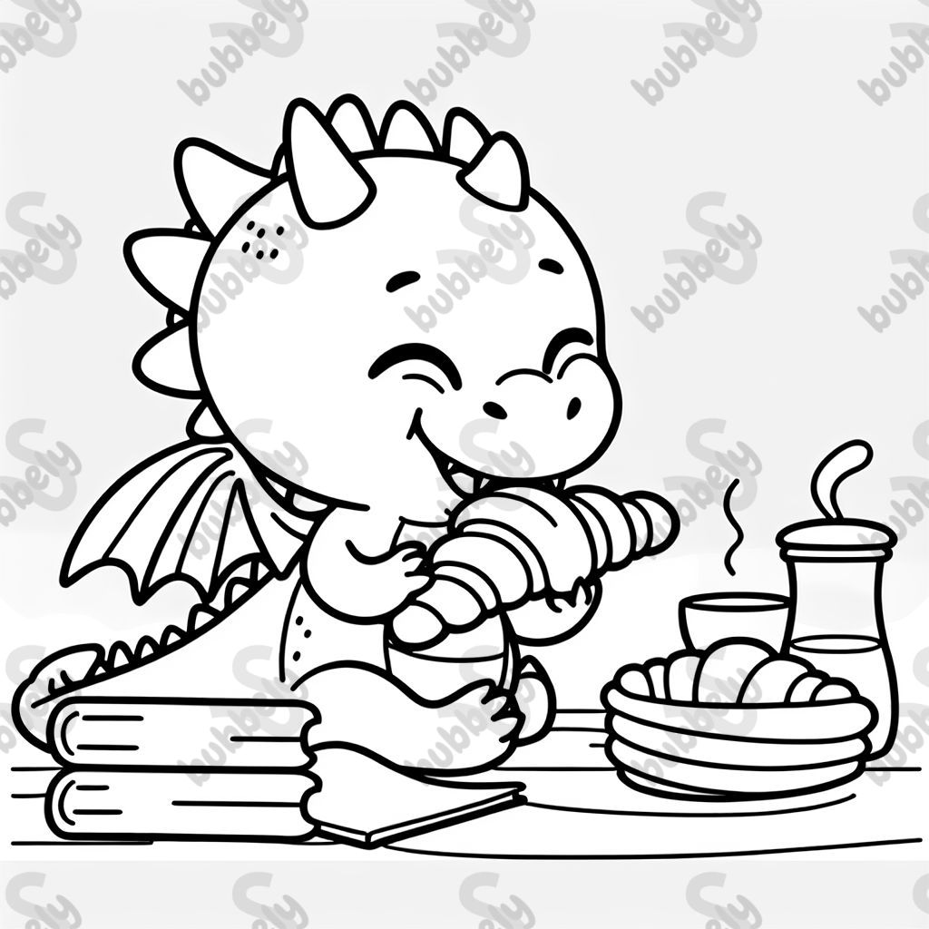 dragon mangeant un croissant dragon mangeant un croissant