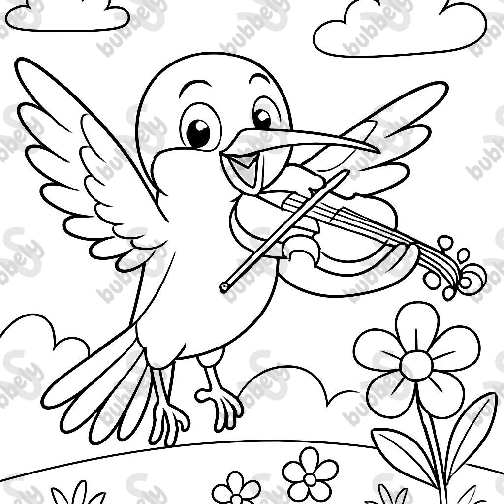 colibri jouant du violon