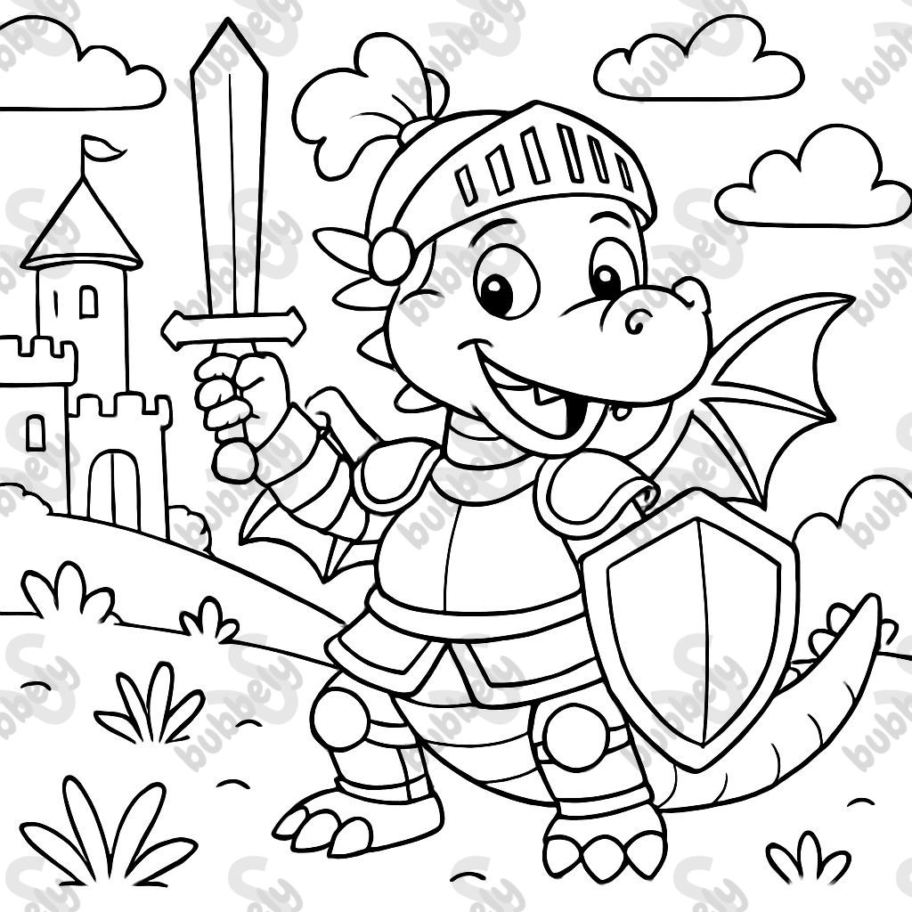 un dragon en armure de chevalier