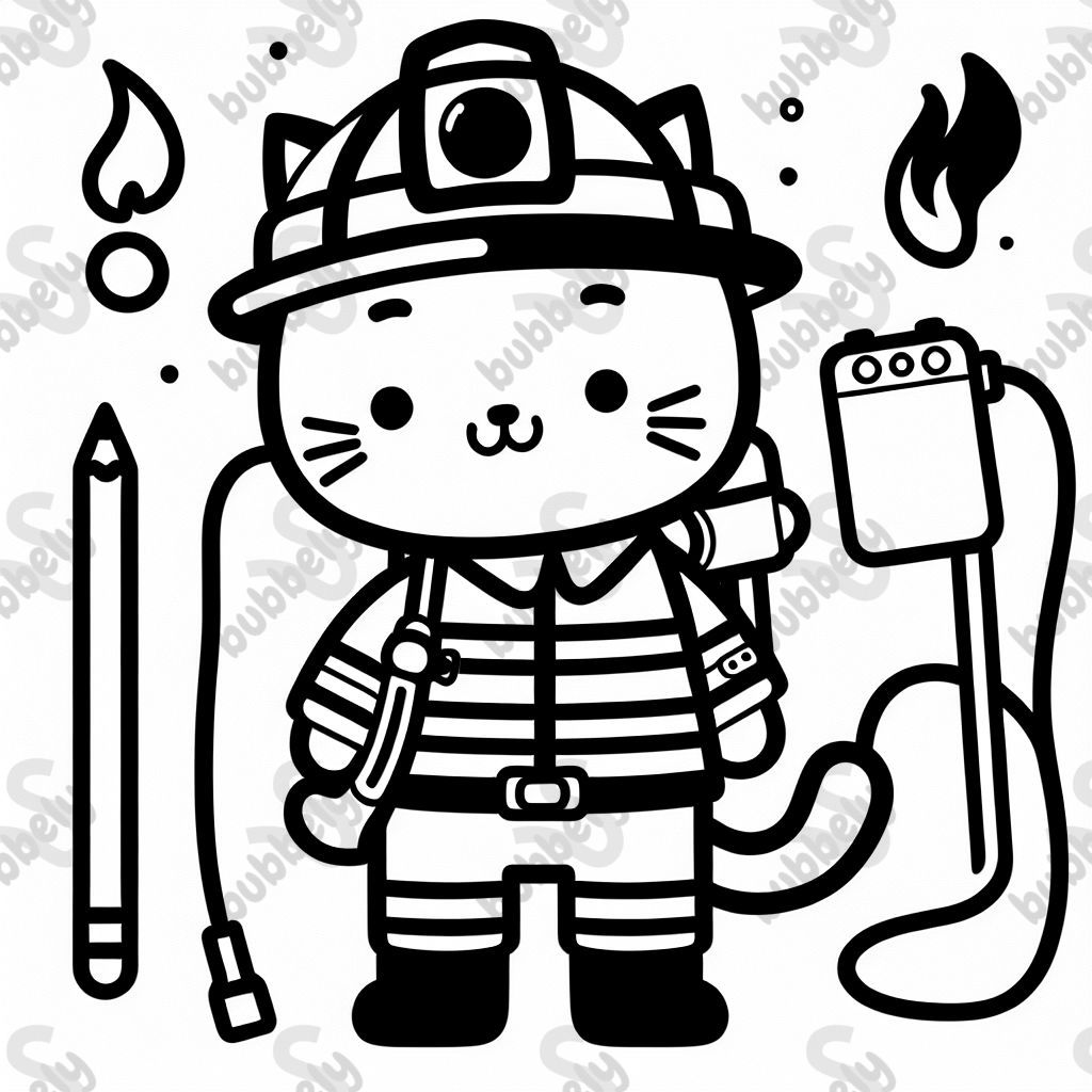 a cat who is a fireman