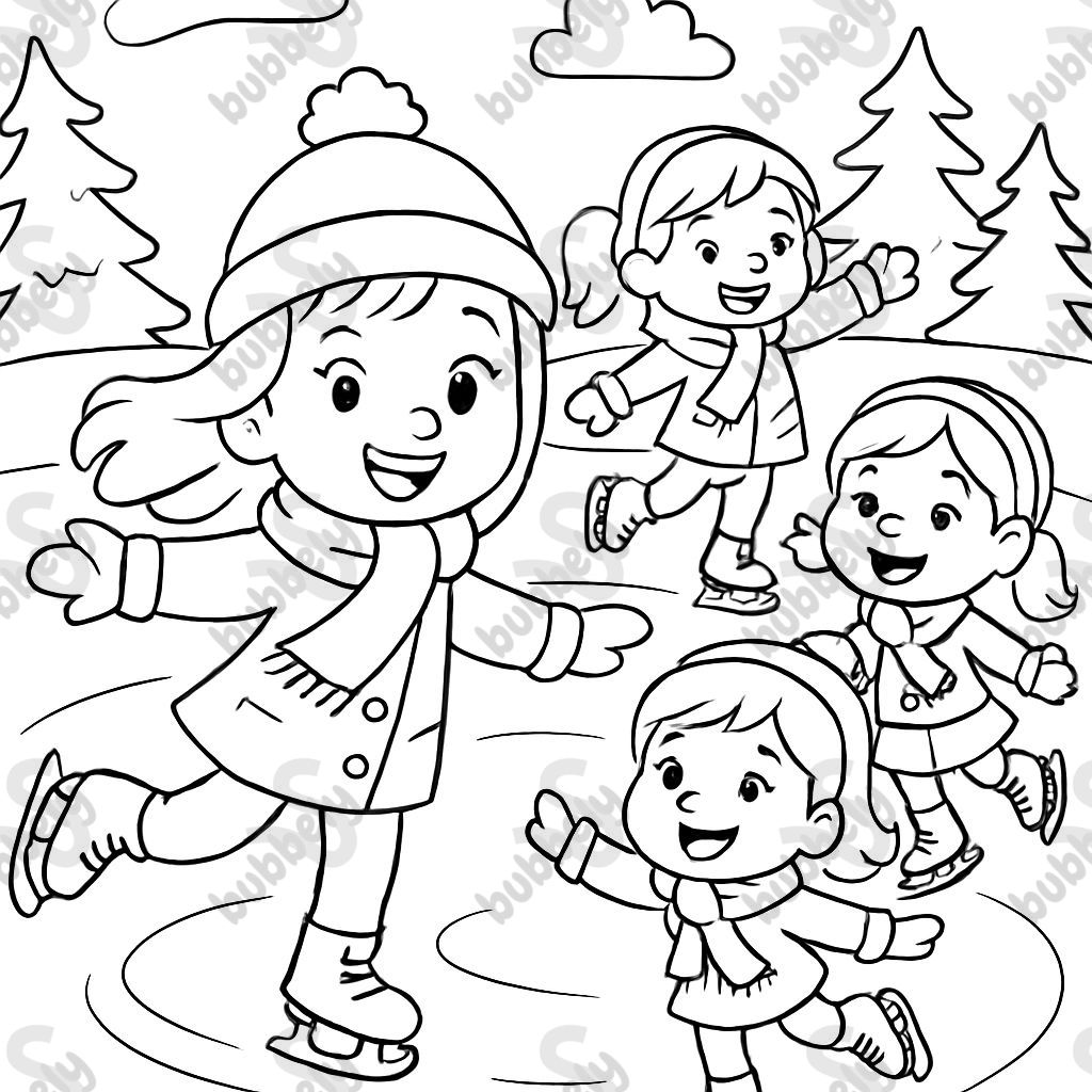 many girls ice skating