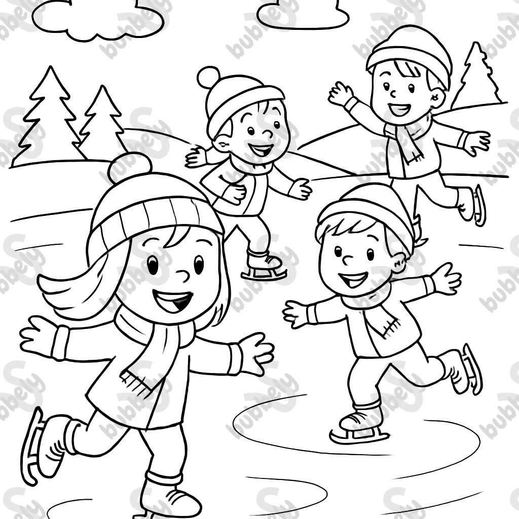 many children ice skating