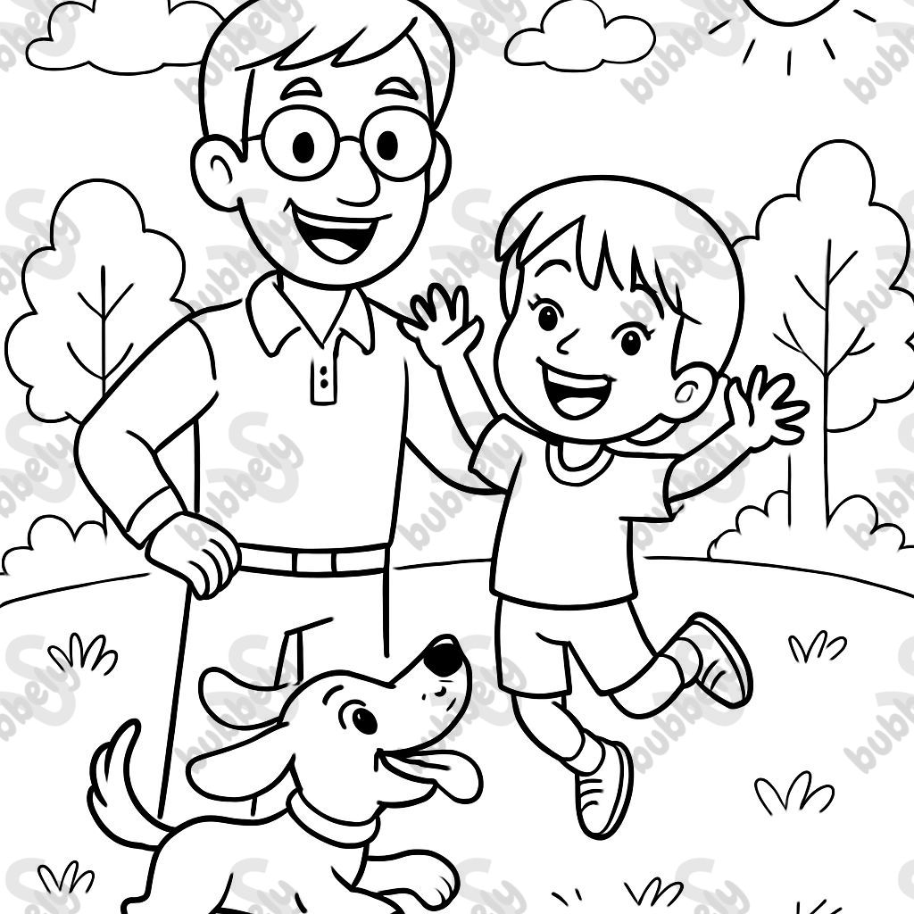 dad, brother, dog straight hair