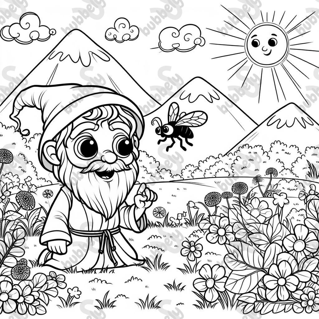 an ermite in a meadow staring at a fly