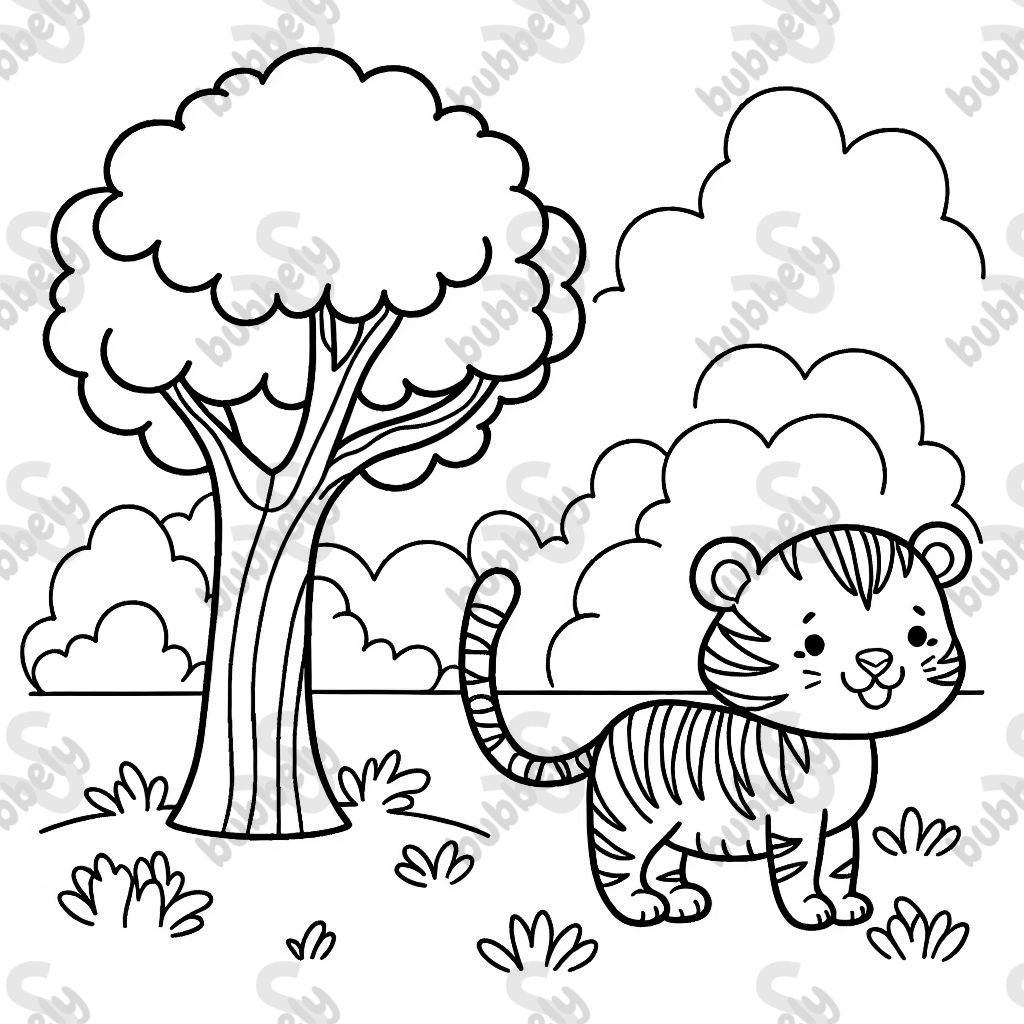Tiger mit Baum 