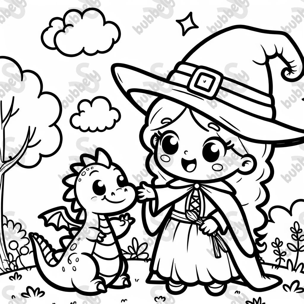 Hexe mit Babydrachen 