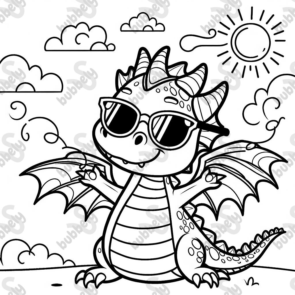 dragon with sunglasses 