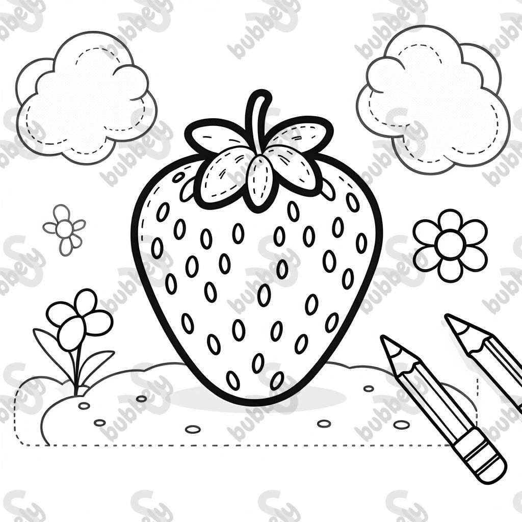 A single strawberry on a clean background 