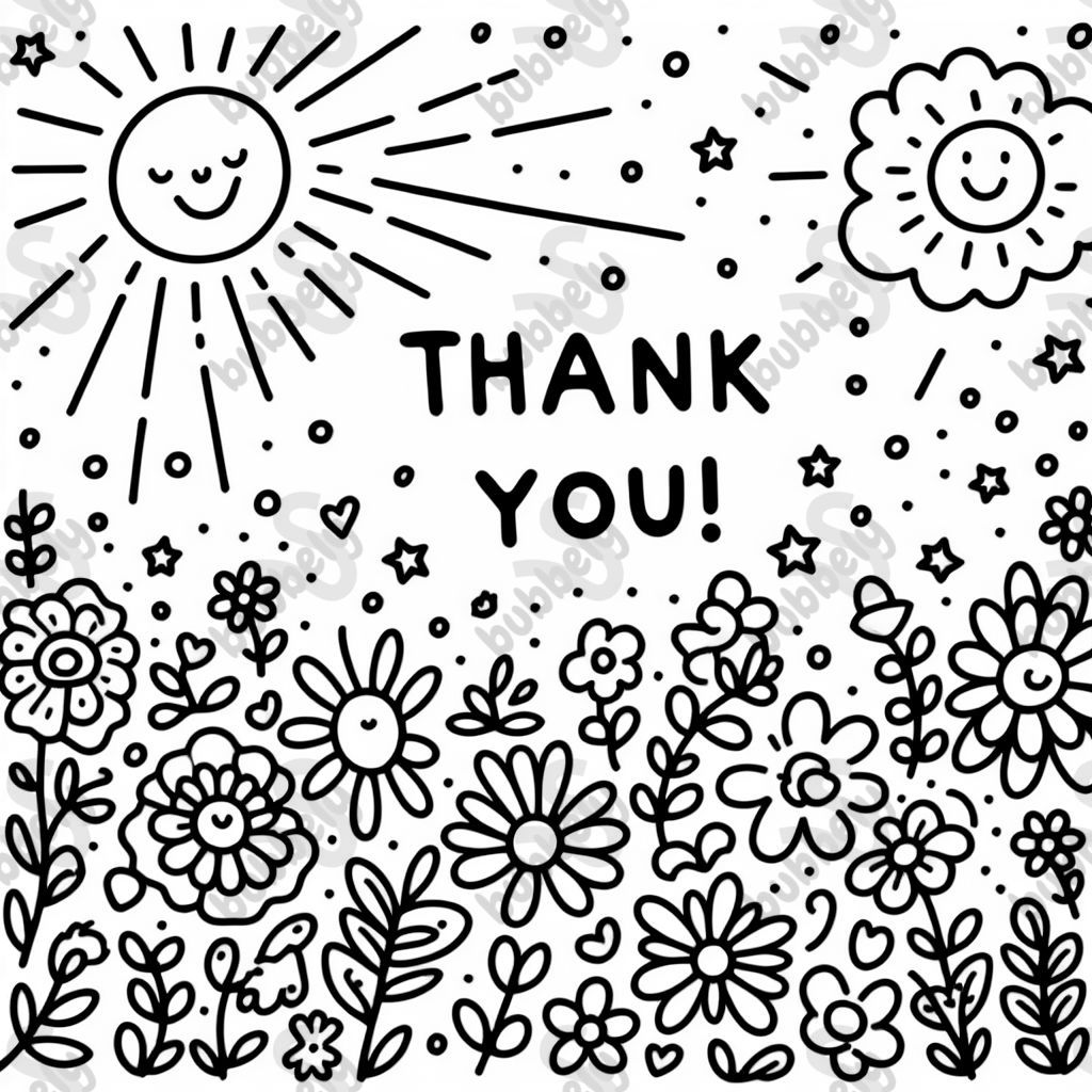 Merci ! (avec des fleurs et du soleil)