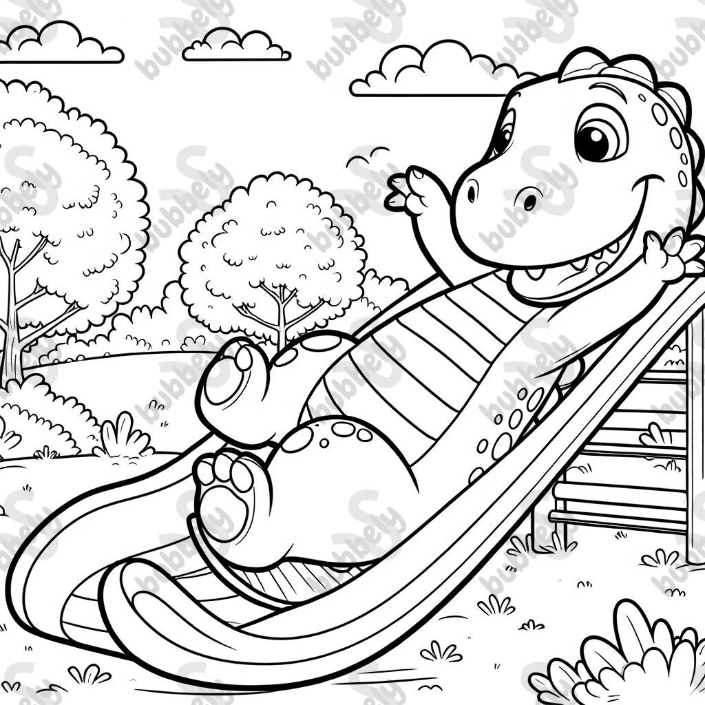 Dinosaur on a slide 