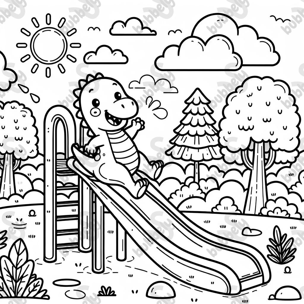 Dinosaur on a slide