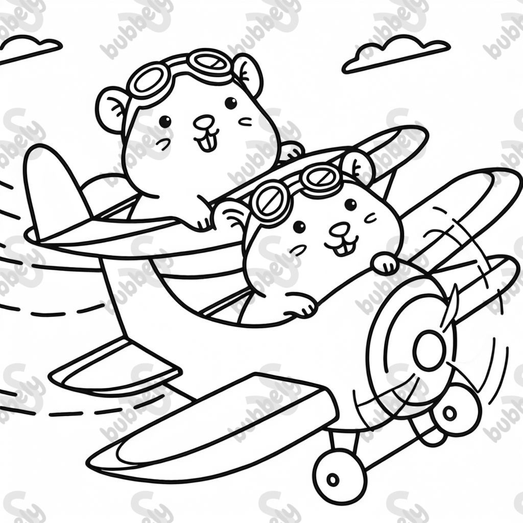 2 guinea pigs flying airplanes