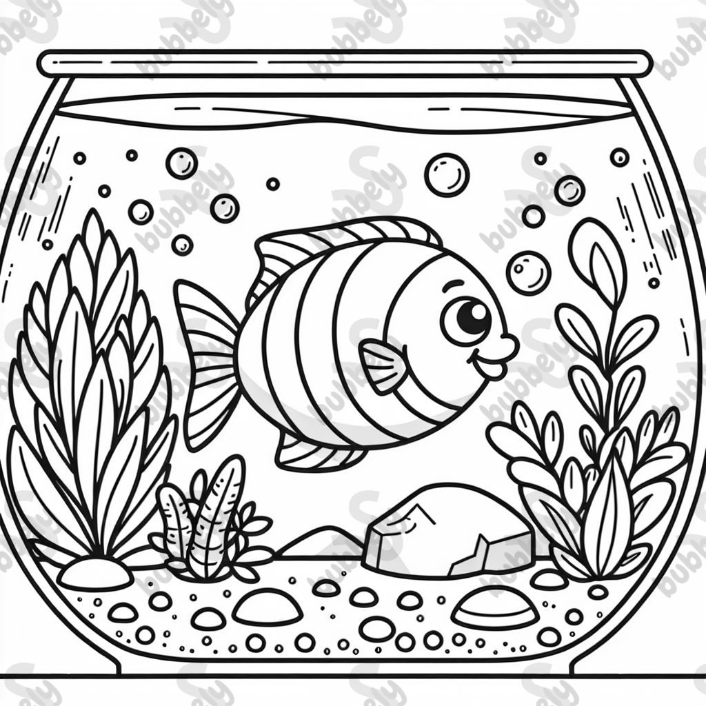 A fish swimming in an aquarium