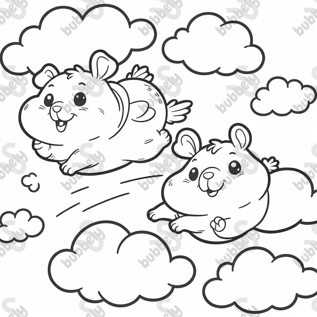 2 guinea pigs flying in the clouds 2 guinea pigs flying in the clouds