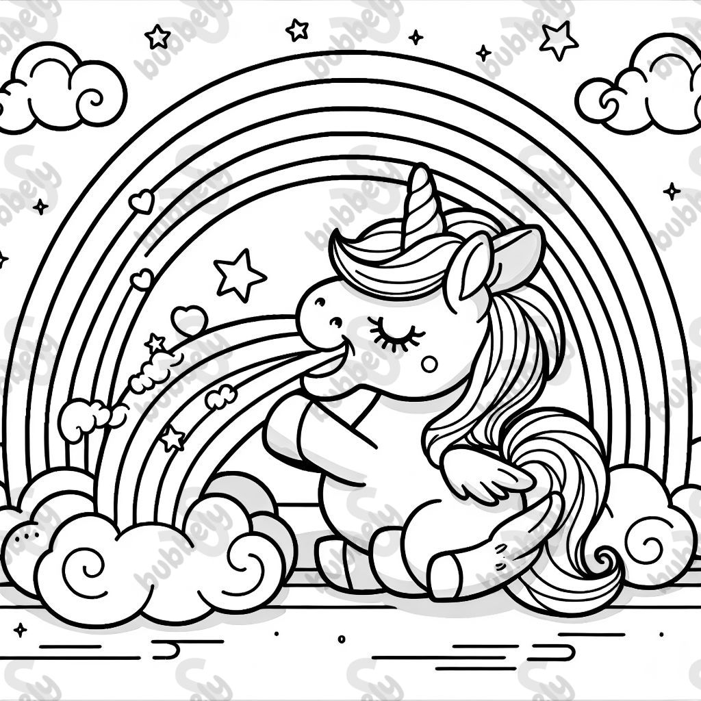 a unicorn eating a rainbow