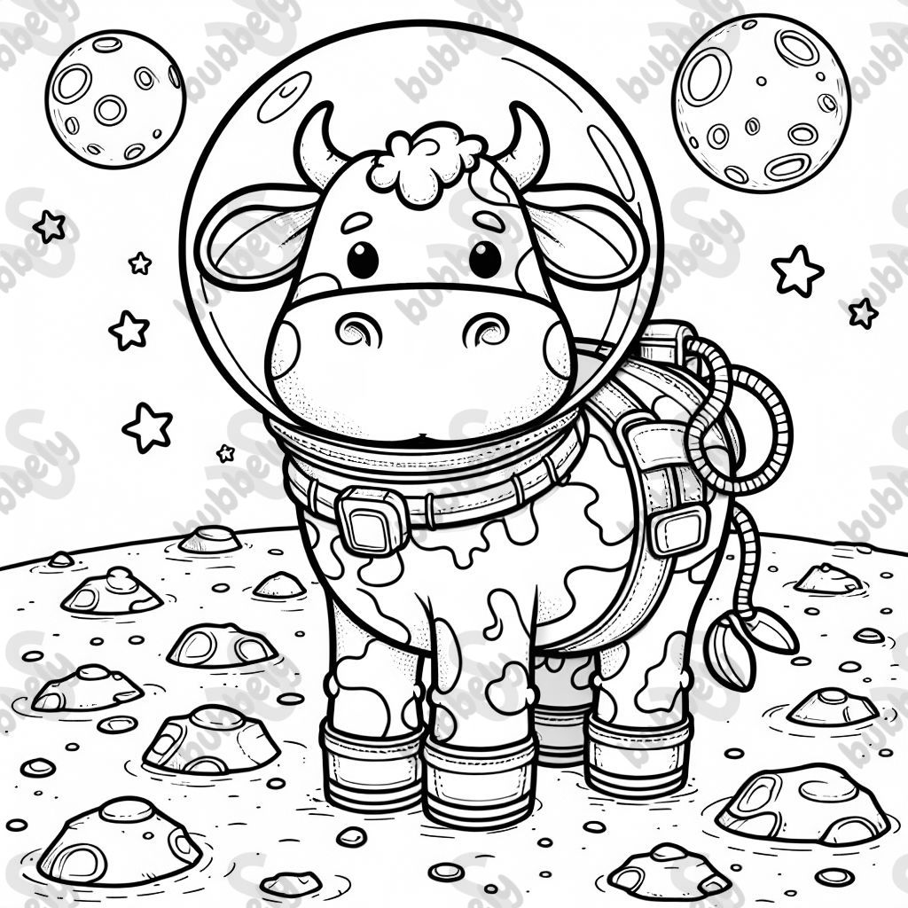 Une vache astronaute sur la lune Une vache astronaute sur la lune