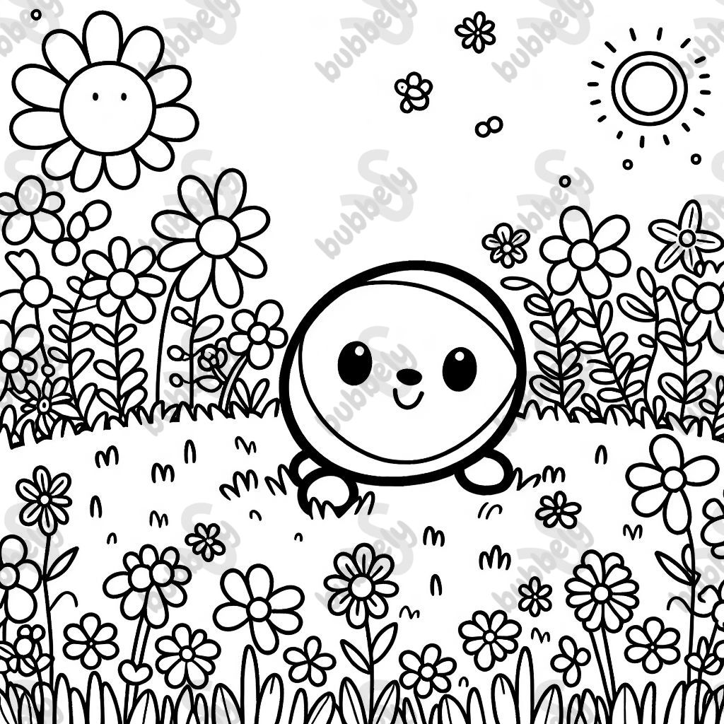 a ball in the flower meadow