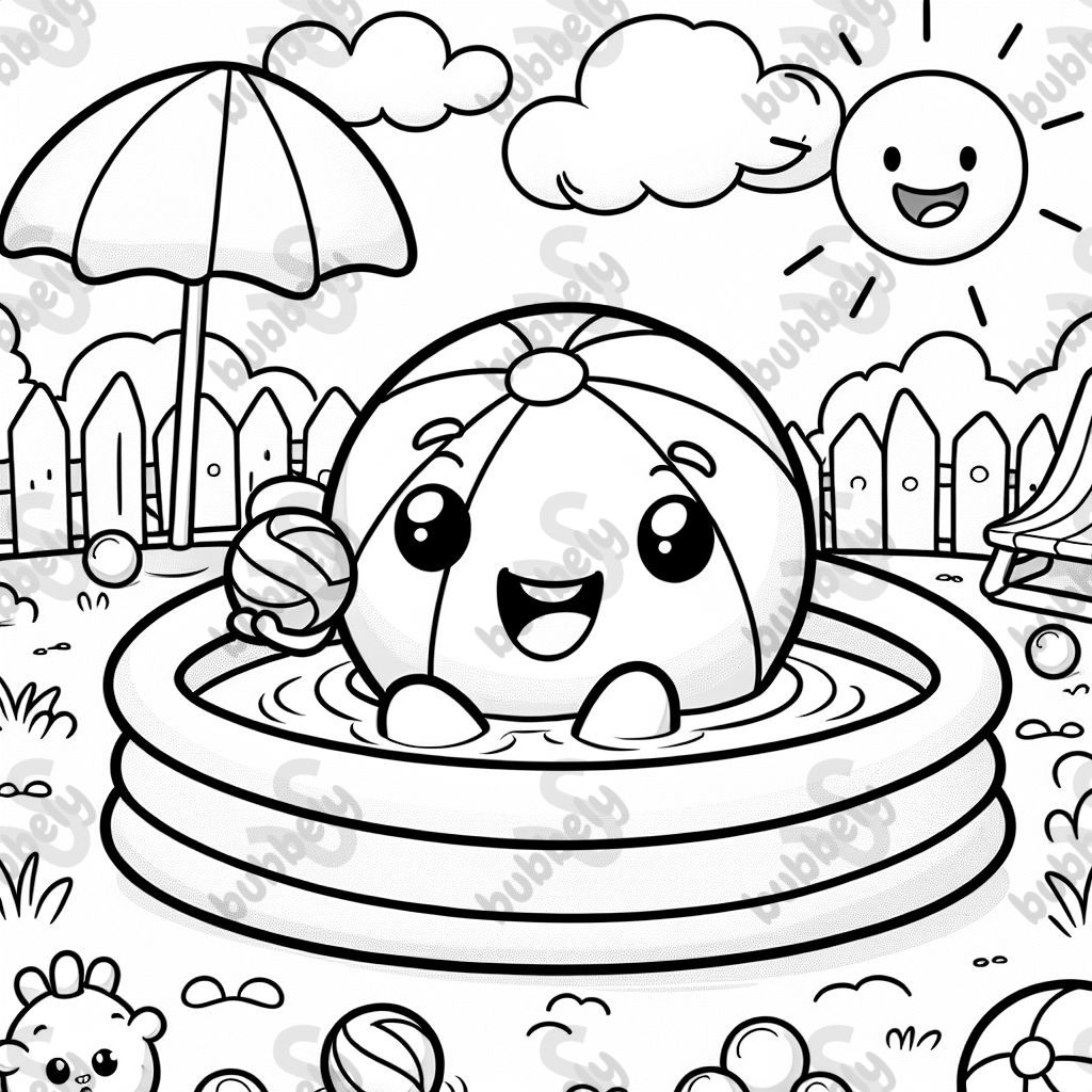 une balle dans la piscine pour enfants