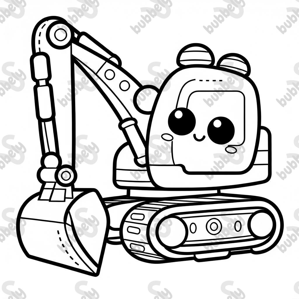 a digger with eyes