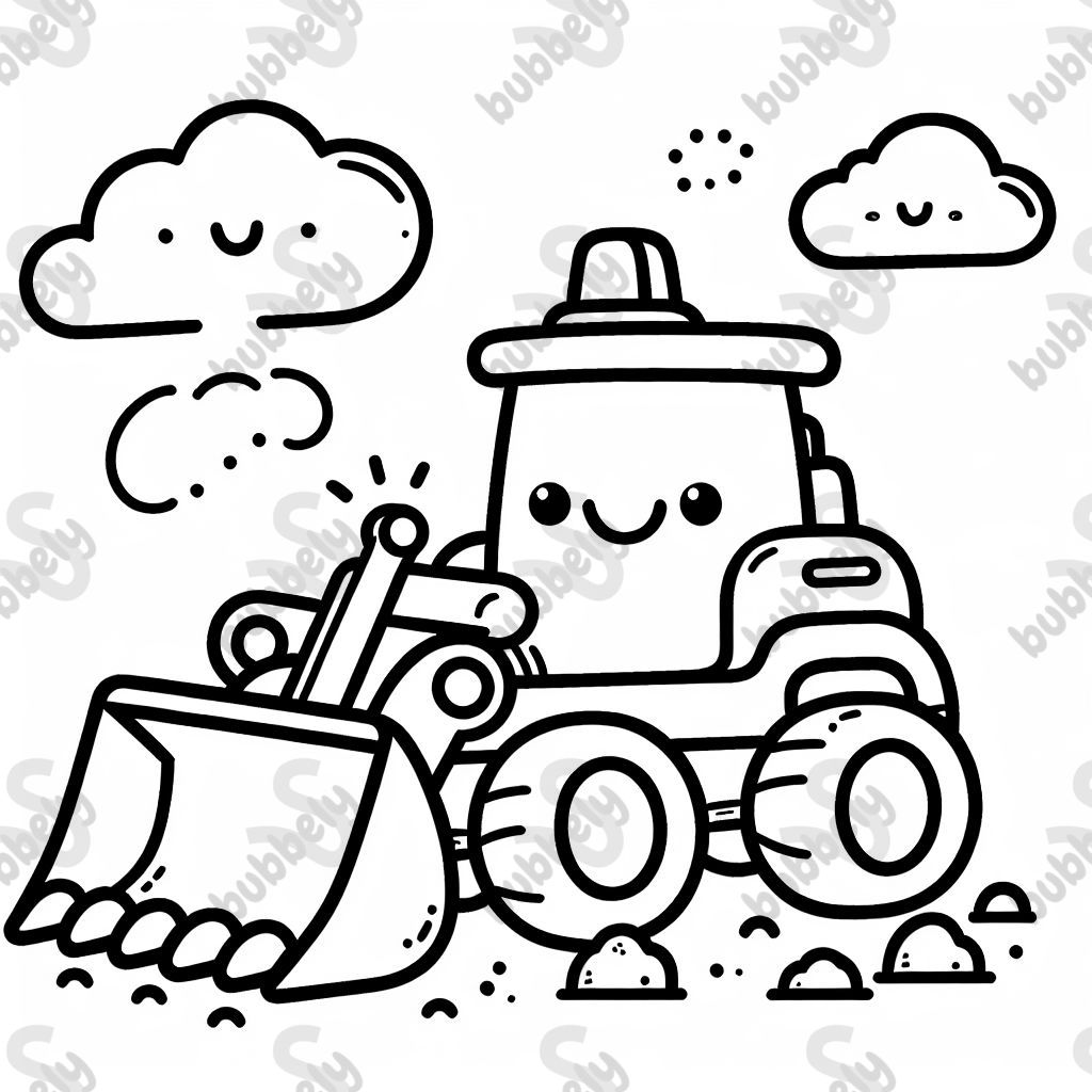 a digger with a face