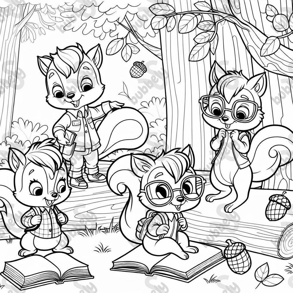 three cute squirrels