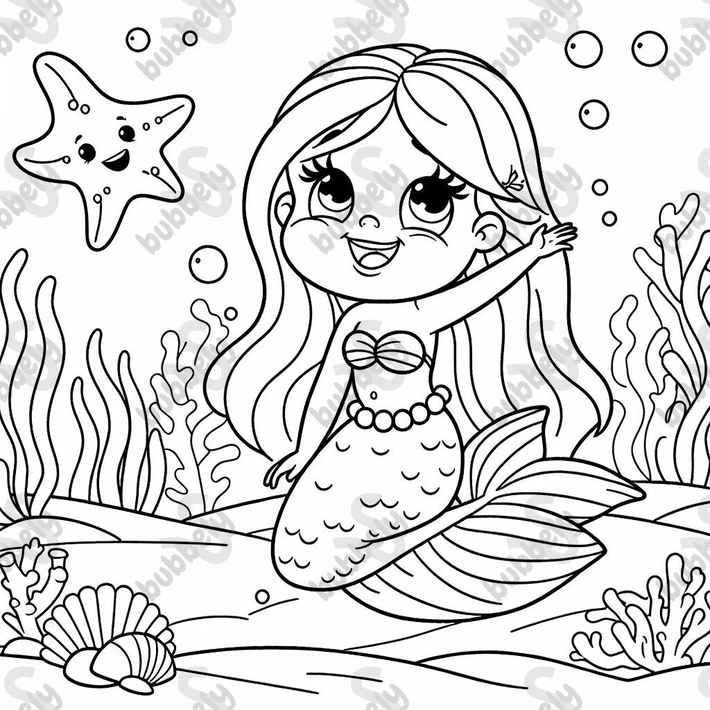 meerjungsfrau mit seestern