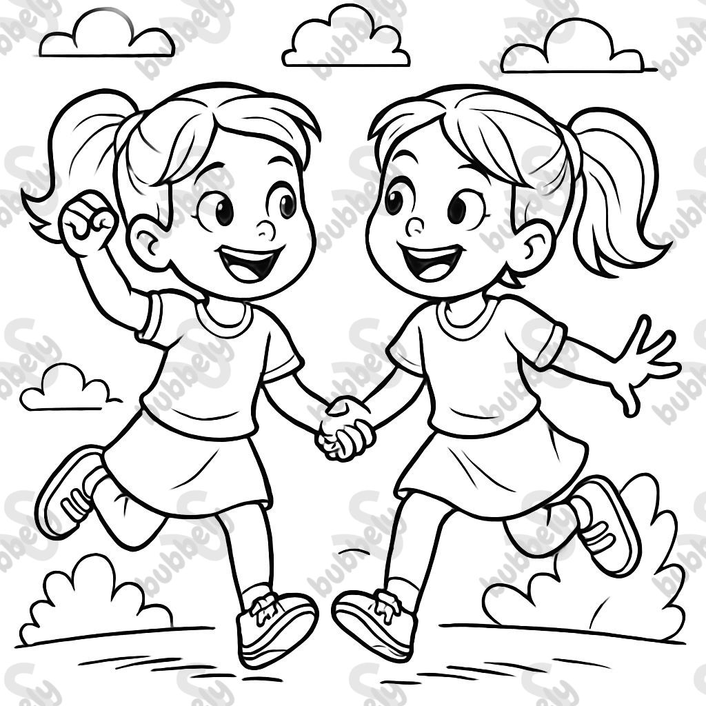 Identical twin girls