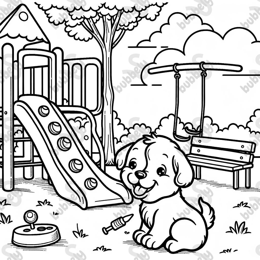 Puppy at the playground